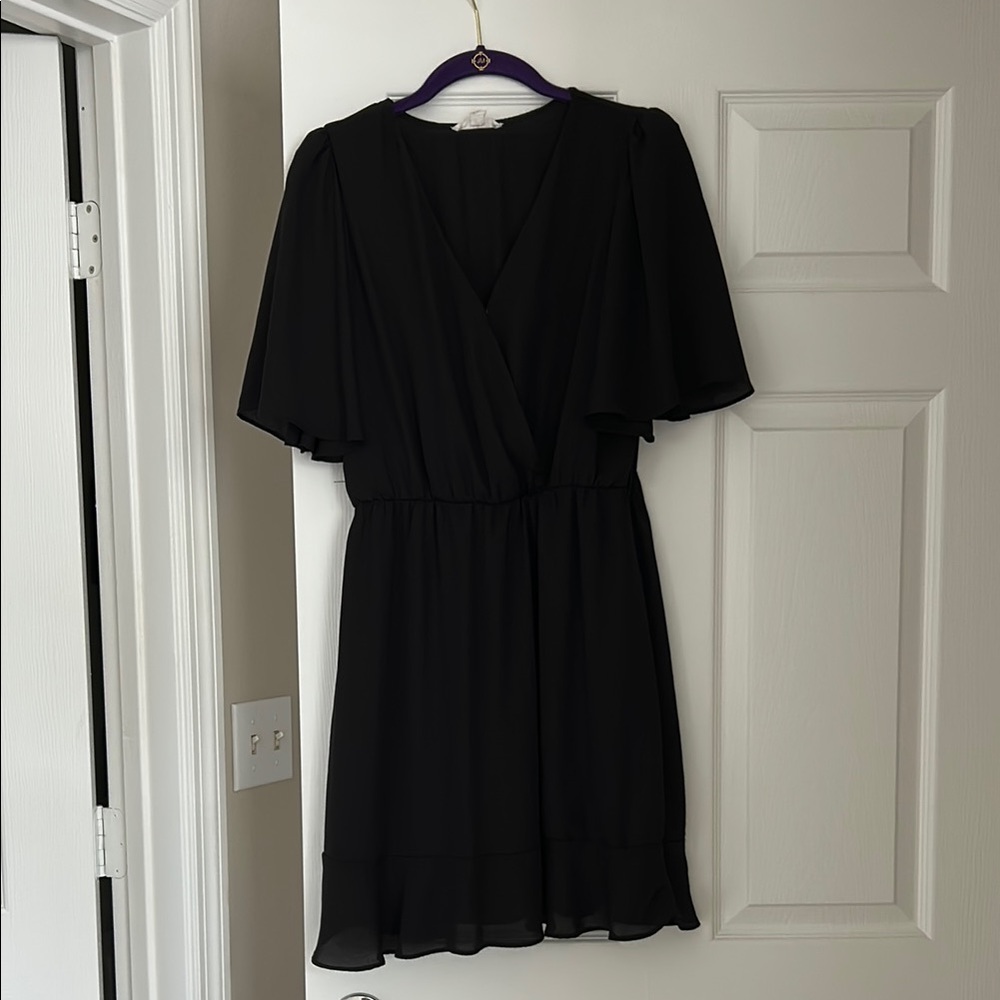 Socialite Black Flutter Sleeve Mini Sundress